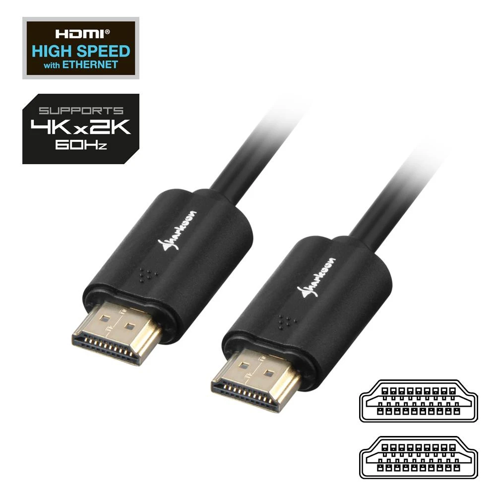 Sharkoon Kabelis HMDI -> HDMI 4K 3m juodas