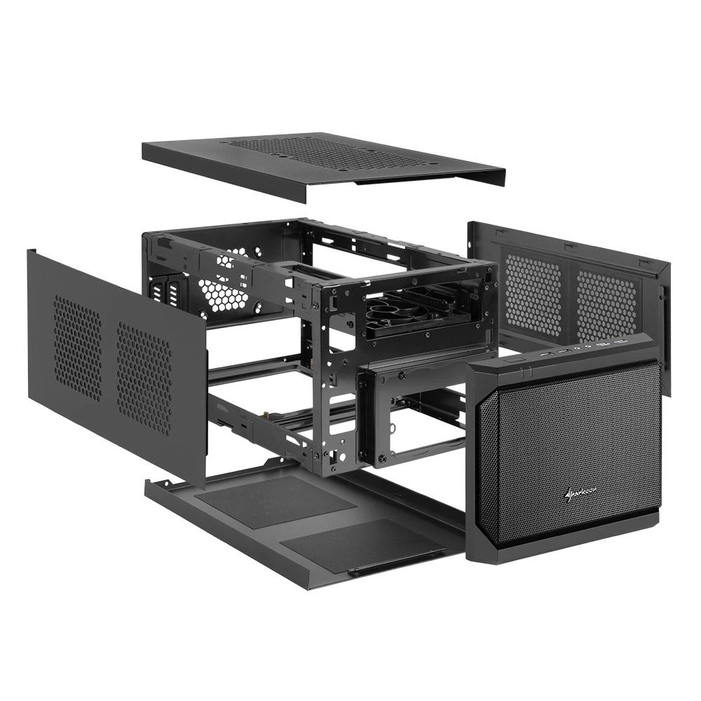 Sharkoon QB One Juodas - Midi/Minitower ITX, Mini-ITX 3,5 - PC-/Server įkroviklis Khler - USB, USB 2.0, USB 3.0