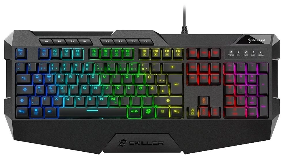 Sharkoon Skiller SGK4 Klaviatūra žaidimams QWERTZ su laidu rubberdome juodas