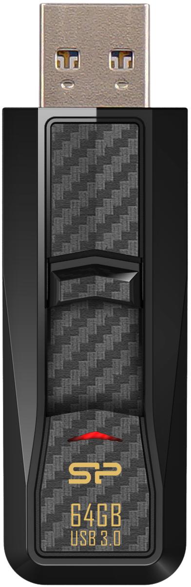 „Silicon Power“ atmintinė 64 GB Blaze B50 USB 3.0, juoda