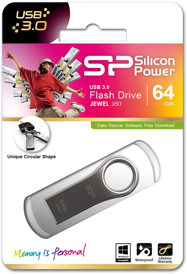 Pendrive Silicon Power Jewel J80, 64 GB (SP064GBUF3J80V1T)