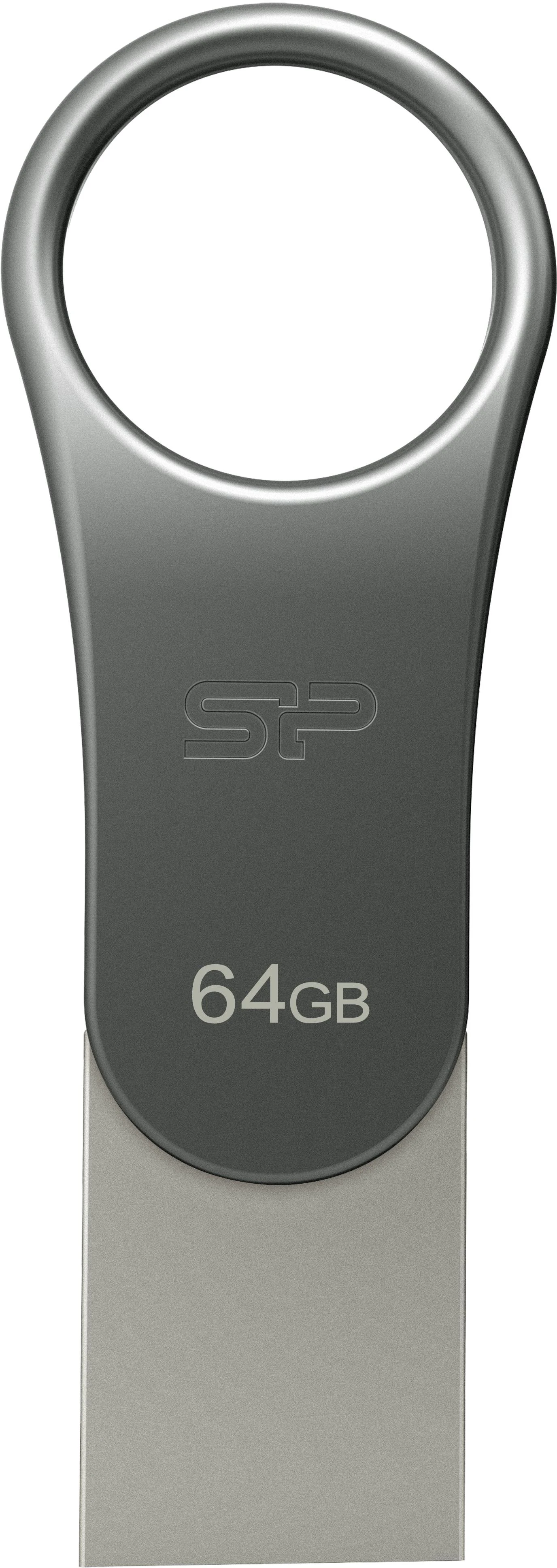 Atmintukas Silicon Power Mobile C80 64GB USB 3.0 Type-C Sidabrinis