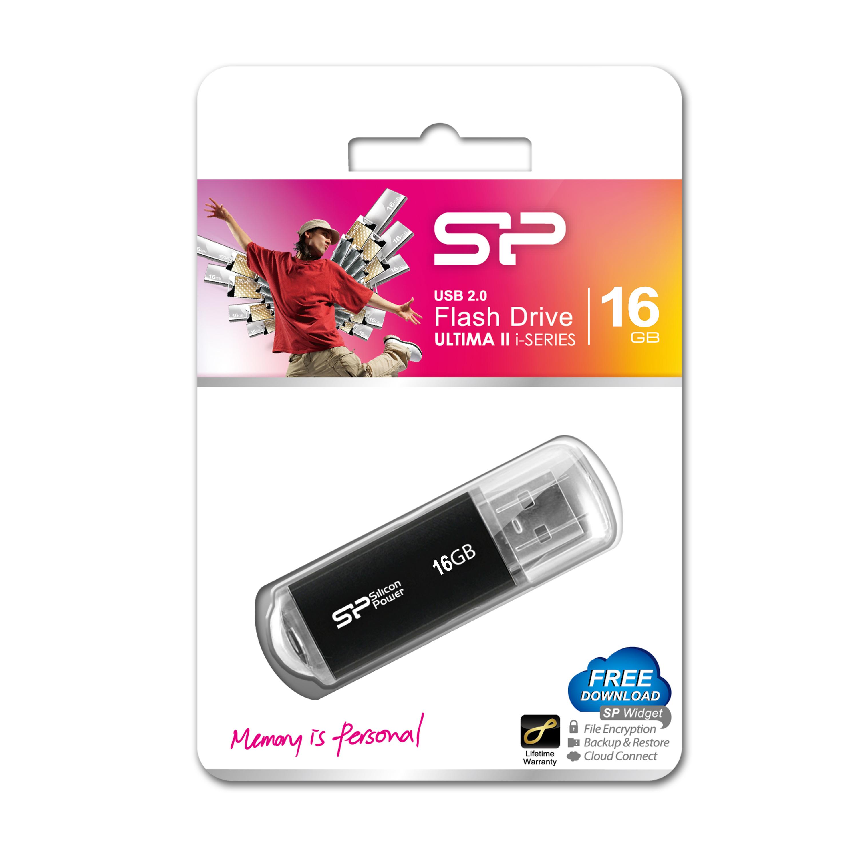 SILICON POWER KOMPIUTERIŲ IR RYŠIO ĮRENGINYS SILICON POWER atmintinė USB Ultima II I-series 16 GB USB 2.0 Juodas