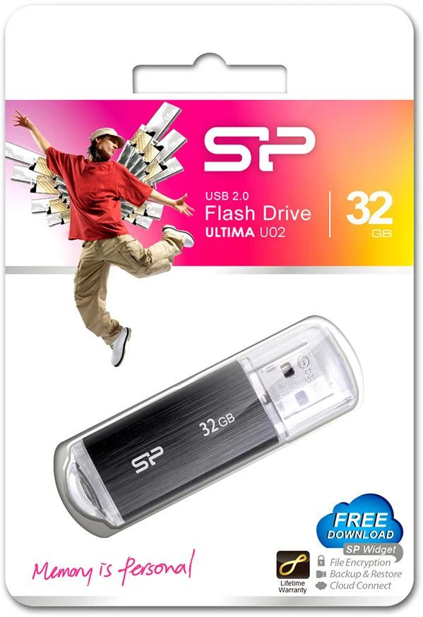 Silicon Power | Ultima U02 | 32 GB | USB Type-A | Juodas
