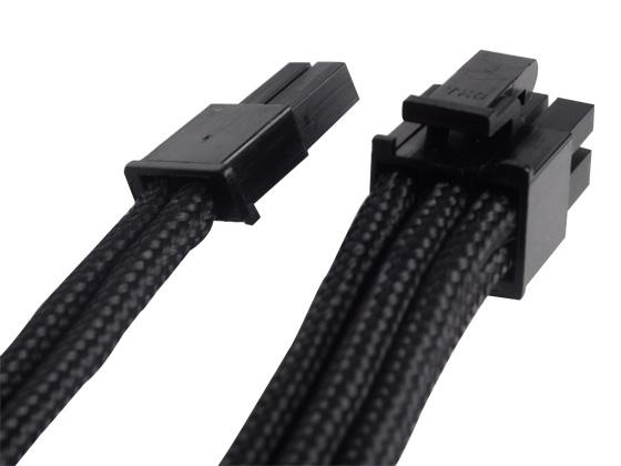 SilverStone 8 kontaktų PCIe į 6+2 kontaktų PCIe prailginimo kabelis, 250 mm, juodas