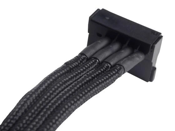 SilverStone 4 kontaktų „Molex“ ir 4 SATA jungčių prailginimo kabelis, 300 mm, juodas