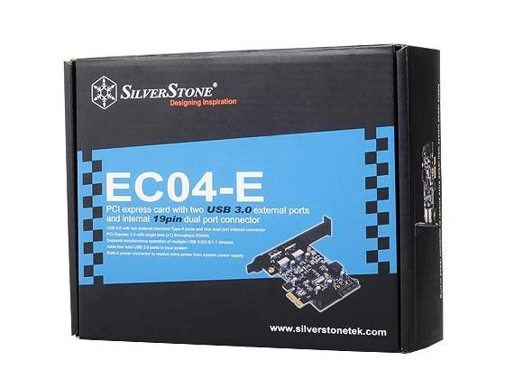 SilverStone BA504 SST-EC04-E PCIe plokštė, skirta 2 vidinėms/išorinėms USB 3.0 jungtims