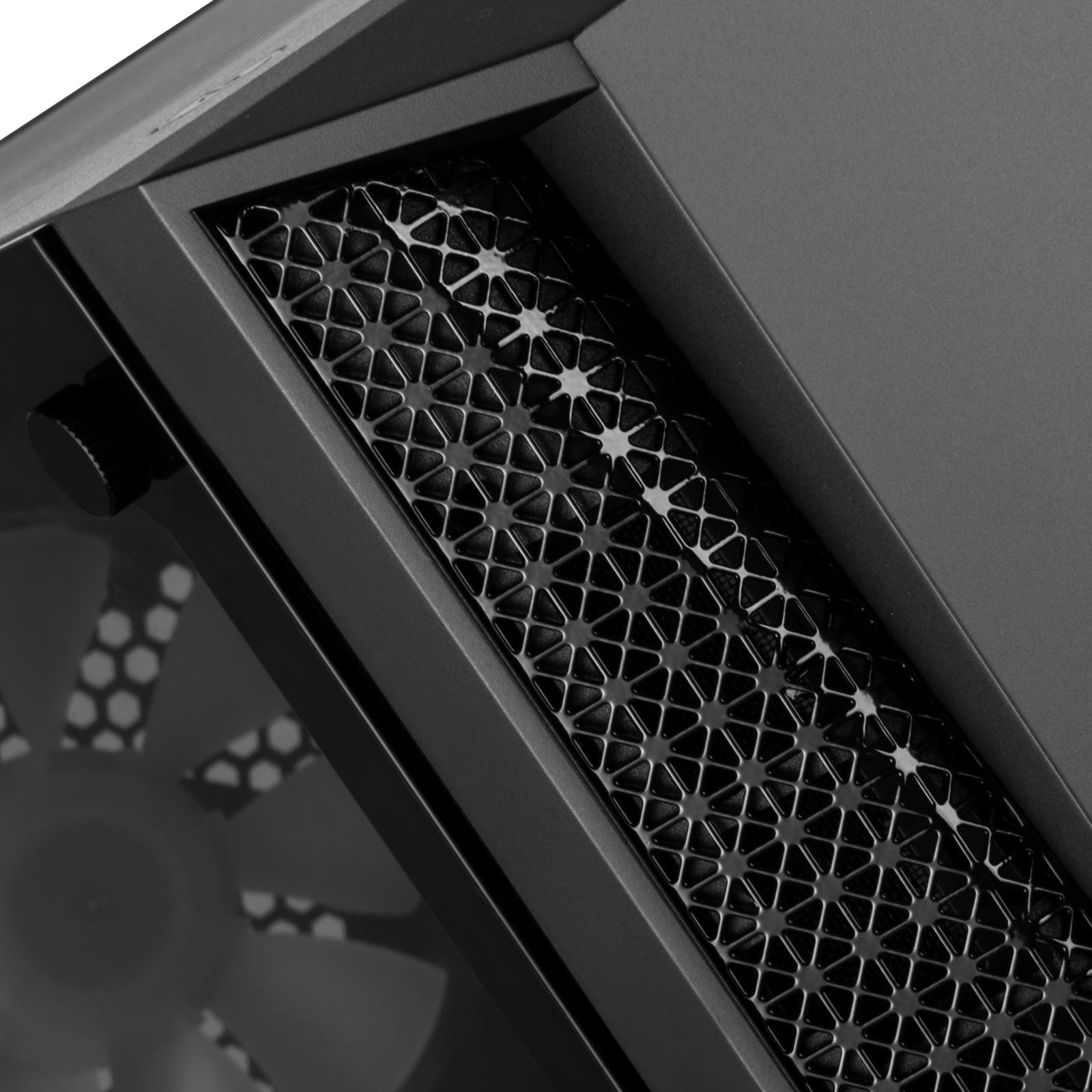 „SilverStone Fara B1 Pro Midi–Tower“, ARGB, grūdintas stiklas – juoda
