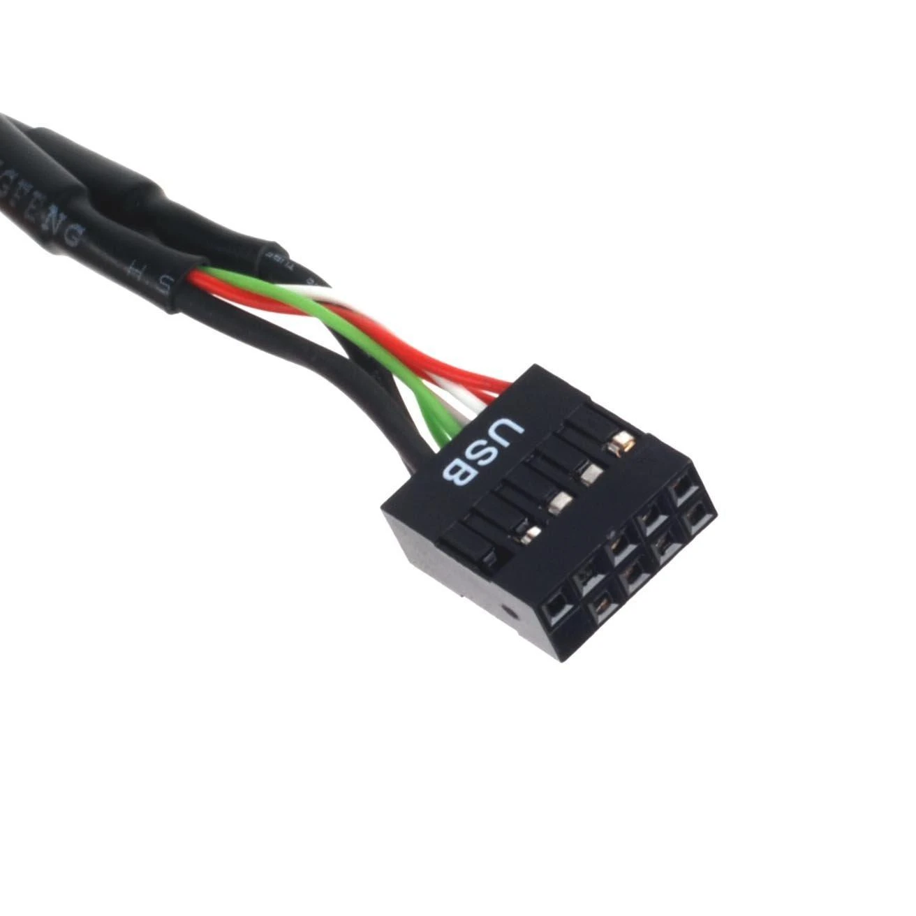 SilverStone sistemos laidas Vidinis 19 kontaktų USB 3.0 į USB 2.0 adapterio laidas 8 kontaktų, 19 kontaktų, 0,1 m, Juodas
