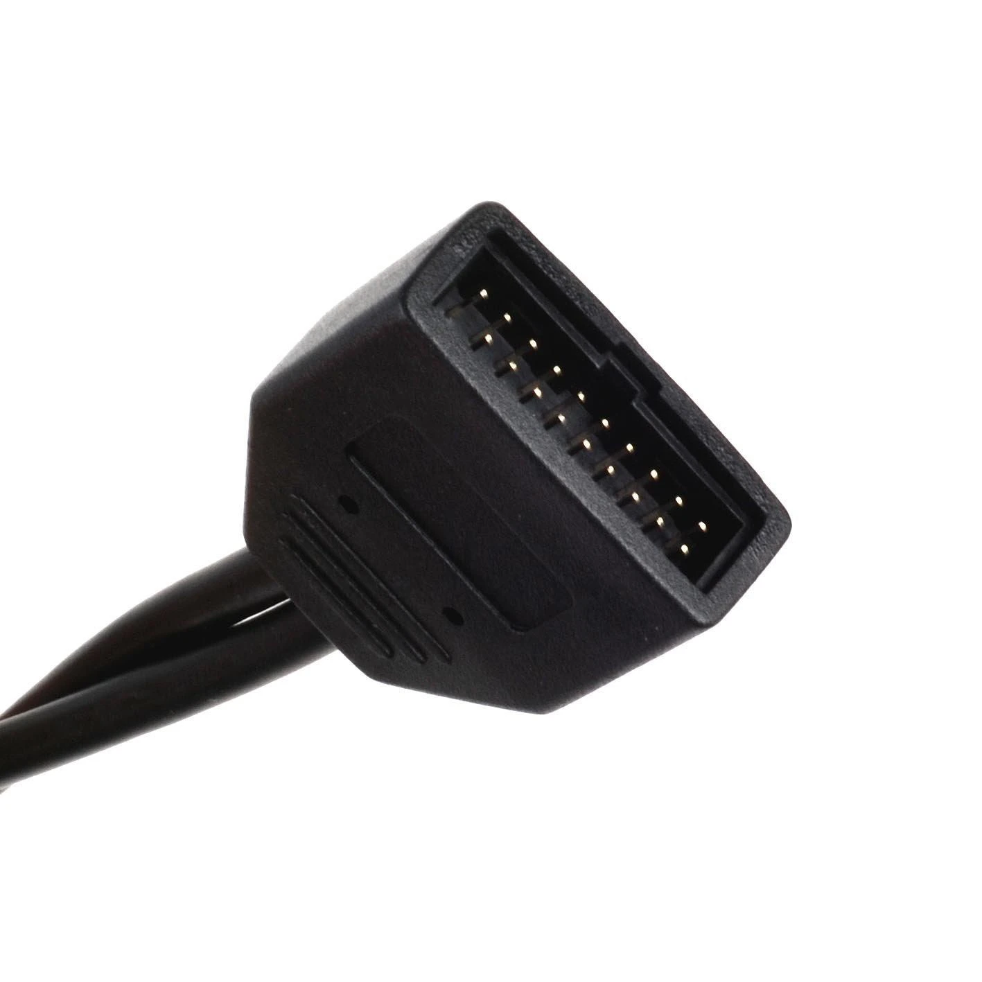 SilverStone sistemos laidas Vidinis 19 kontaktų USB 3.0 į USB 2.0 adapterio laidas 8 kontaktų, 19 kontaktų, 0,1 m, Juodas