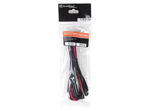 SilverStone ATX/EPS 8-pin - ATX/EPS 8-pin, 0.3m, Juodai-raudona (SST-PP07-EPS8BR)