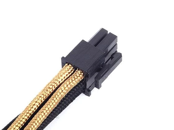 SilverStone 6-Pin-PCIe to 6-Pin-PCIe Cable 250mm - juodos spalvos/aukso spalvos