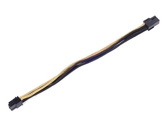 SilverStone 6-Pin-PCIe to 6-Pin-PCIe Cable 250mm - juodos spalvos/aukso spalvos