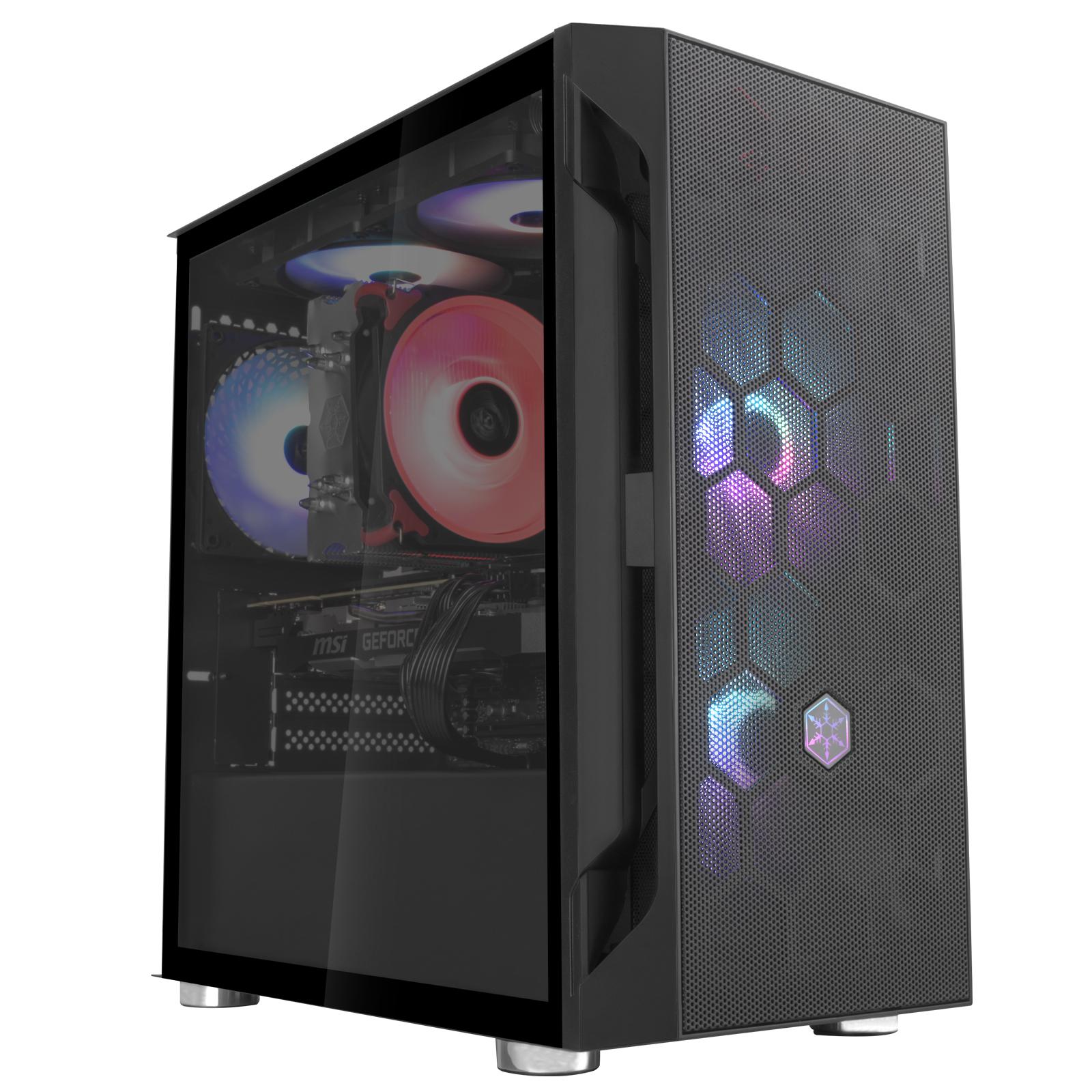 „SilverStone Fara H1M“, grūdintas stiklas – juoda