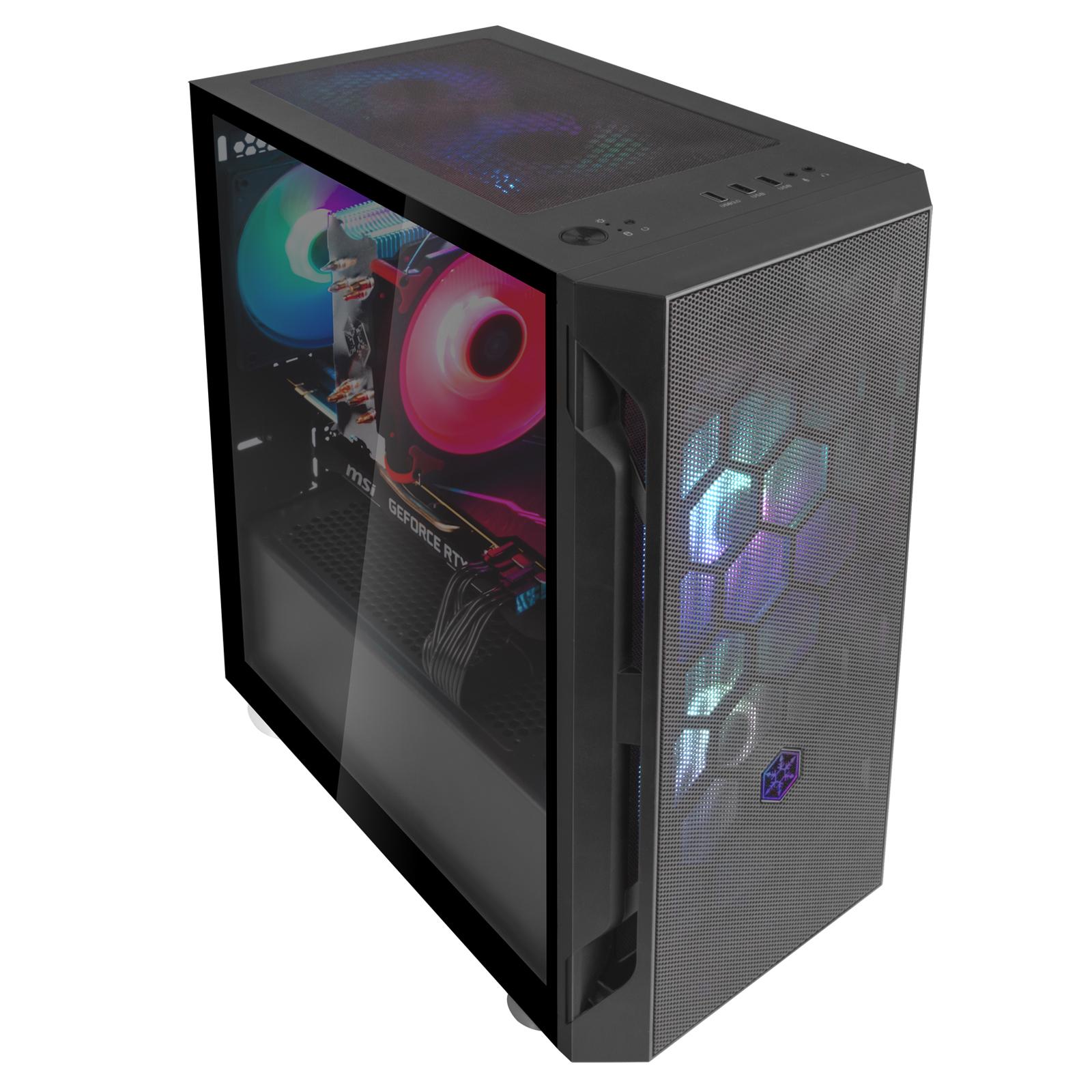 „SilverStone Fara H1M“, grūdintas stiklas – juoda