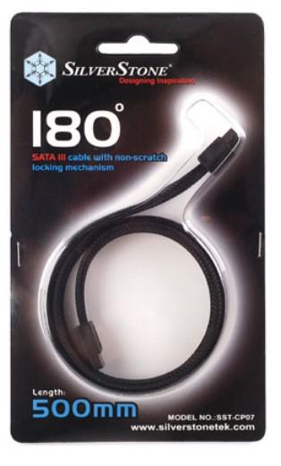 SilverStone SATA III Kabelis 50cm - sleeved juodas