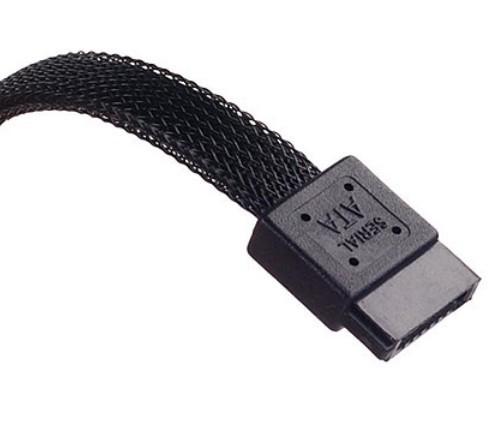SilverStone SATA III Kabelis 50cm - sleeved juodas