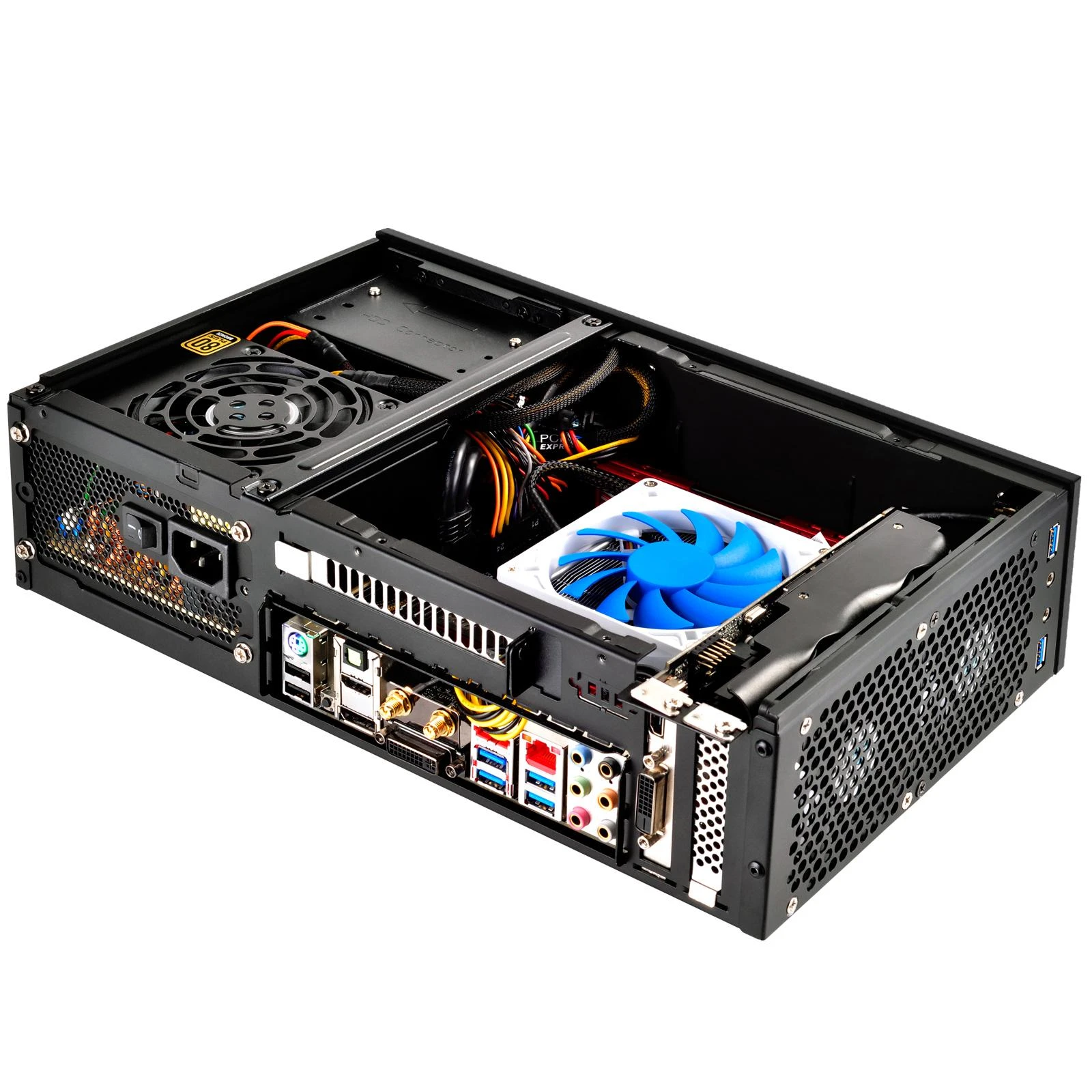 PC korpusas Silverstone Silent SST-ML09B Milo Slim HTPC Mini-ITX, juodas