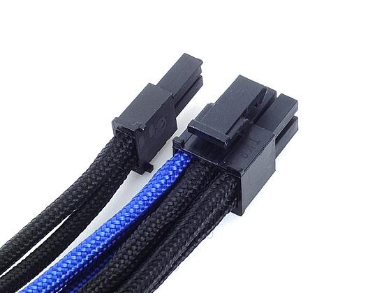SilverStone PCI 8 kontaktų į PCIe 6+2 kontaktų jungčių kabelis, 250 mm – juodas/mėlynas