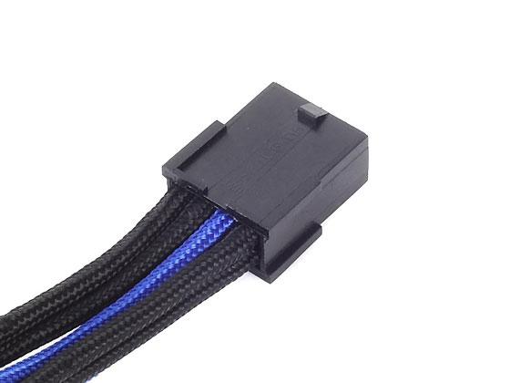 SilverStone PCI 8 kontaktų į PCIe 6+2 kontaktų jungčių kabelis, 250 mm – juodas/mėlynas