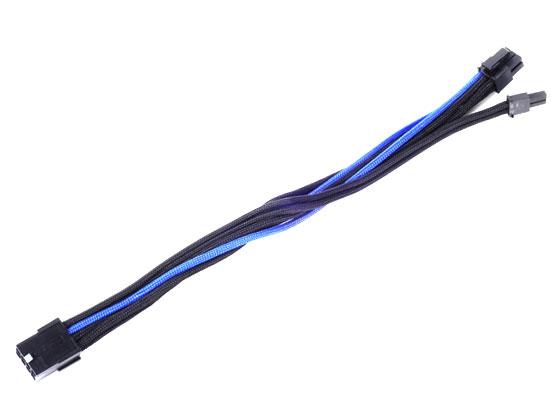 SilverStone PCI 8 kontaktų į PCIe 6+2 kontaktų jungčių kabelis, 250 mm – juodas/mėlynas