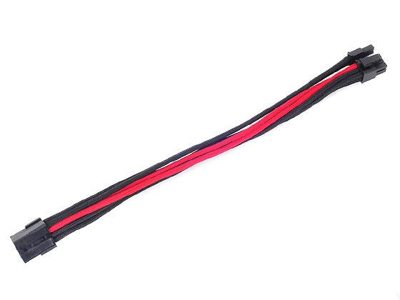 SilverStone PCIe-8-Pin to PCIe-6+2-Pin Cable, 250mm - juodos spalvos/raudonos spalvos