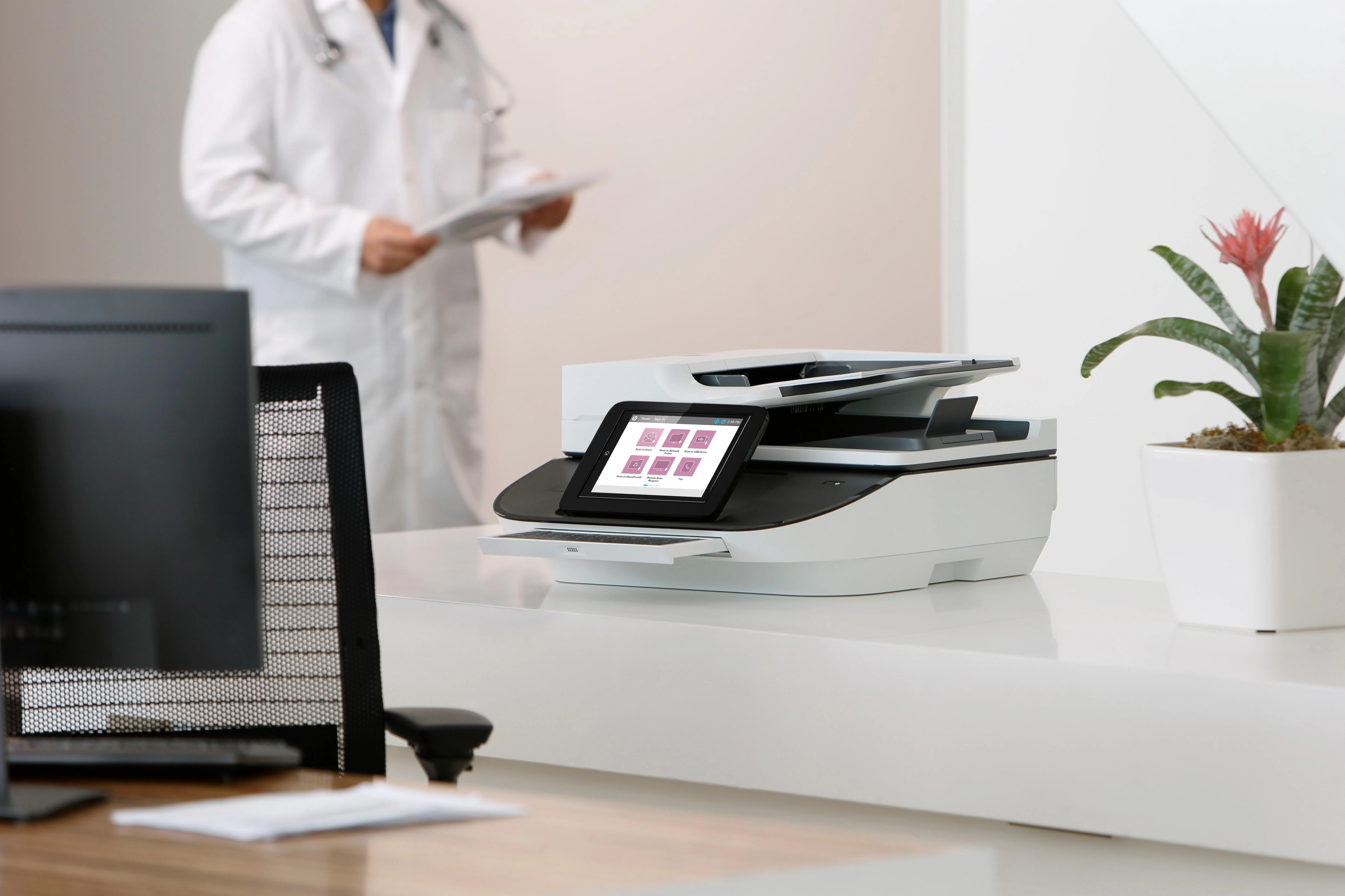 Skeneris Hewlett Packard (HP) HP Digital Sender Flow 8500 fn2 skaitytuvas / dokumentų darbo stotis – A3 spalvotas 600 dpi, plokščias / lapų tiekimo nuskaitymas, automatinis dokumentų tiektuvas, automatinis dvipusis, OCR / nuskaitymas į tekstą, 100 ppm, 10 000 puslapių per dieną