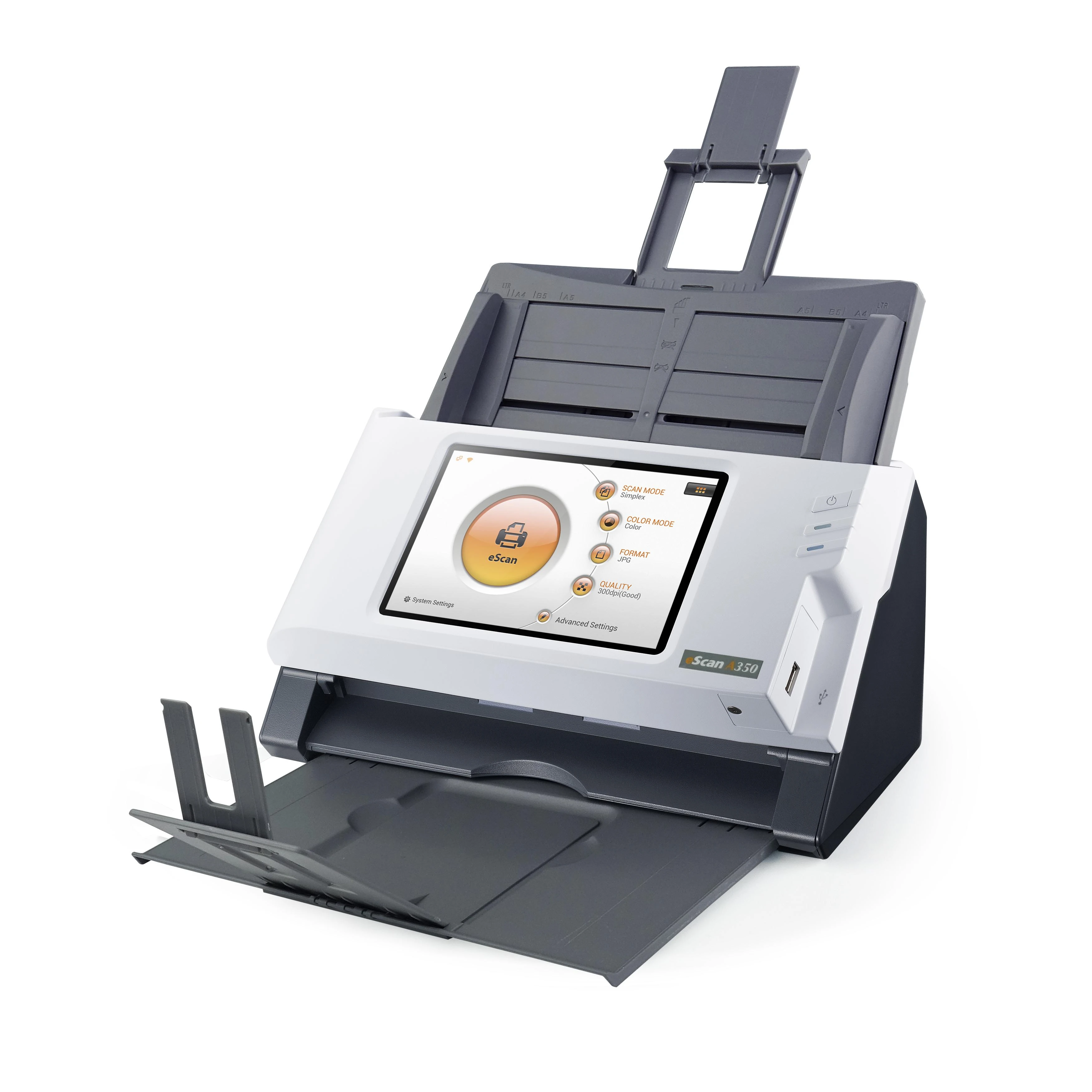 Skeneris Plustek ESCAN A350 ESSENTIAL/A4 DUPLEX ADF NETWORK SCANNER