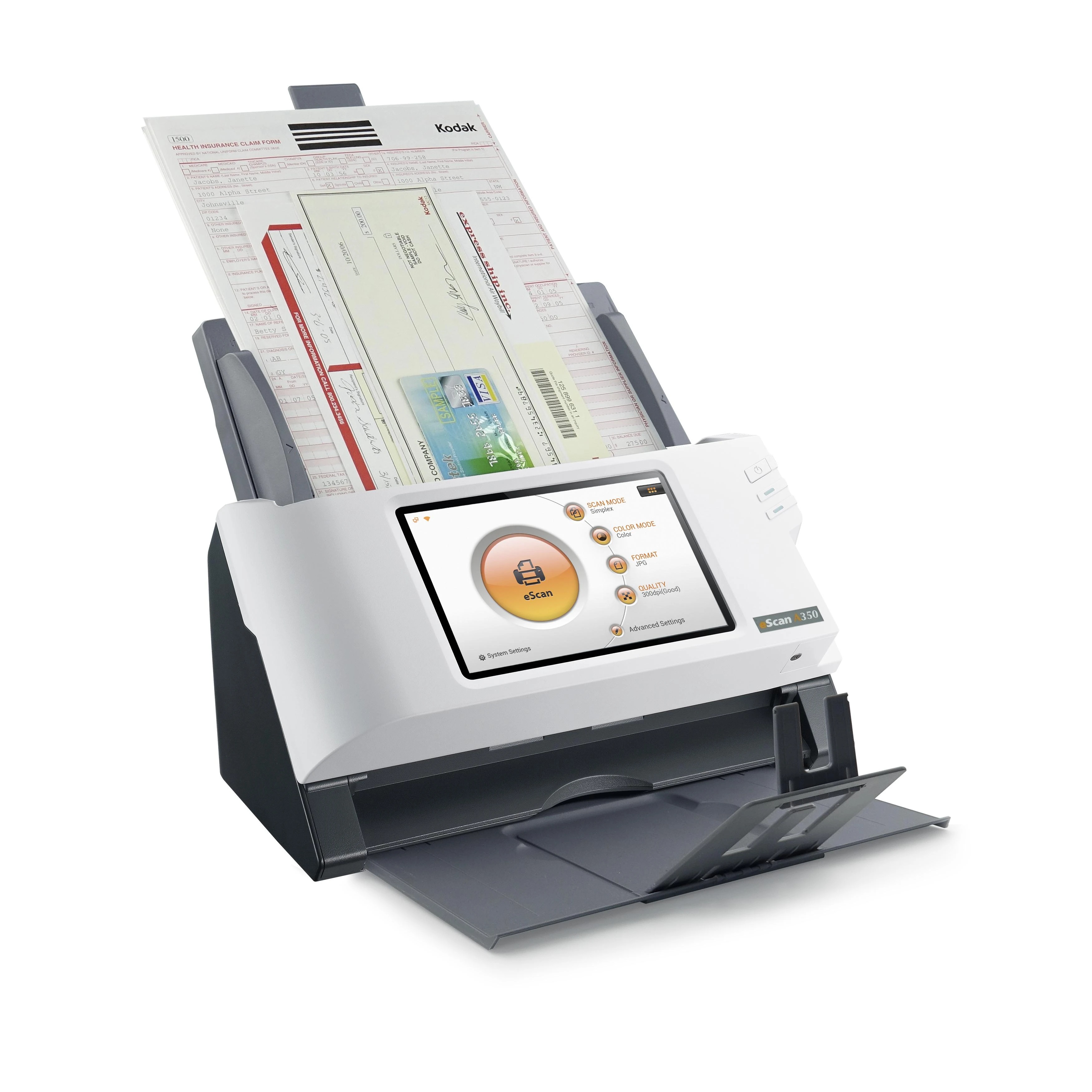 Skeneris Plustek ESCAN A350 ESSENTIAL/A4 DUPLEX ADF NETWORK SCANNER
