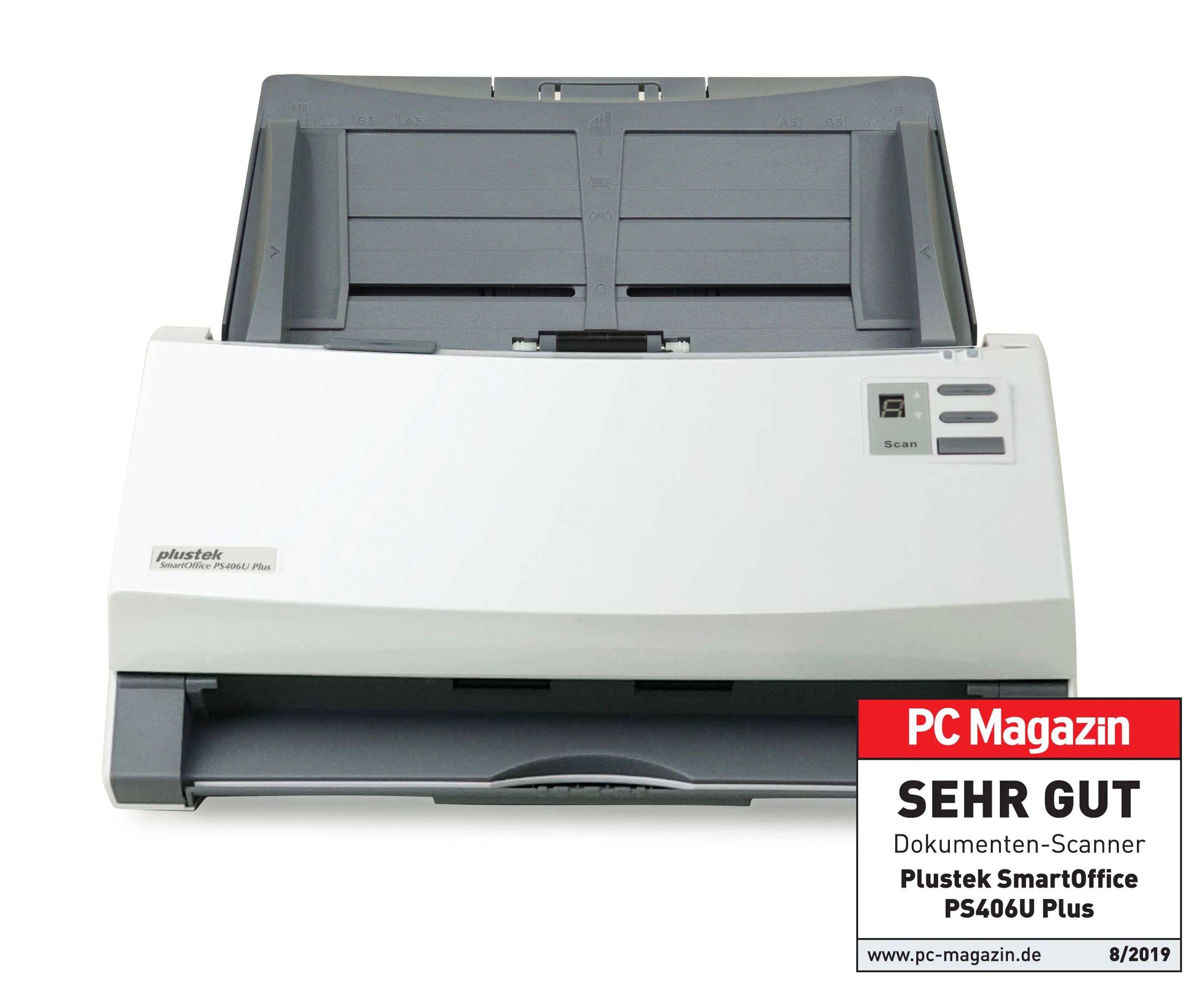 Skeneris „Plustek SmartOffice PS406U Plus“ 600 x 600 DPI ADF skaitytuvas Pilka, Balta A4