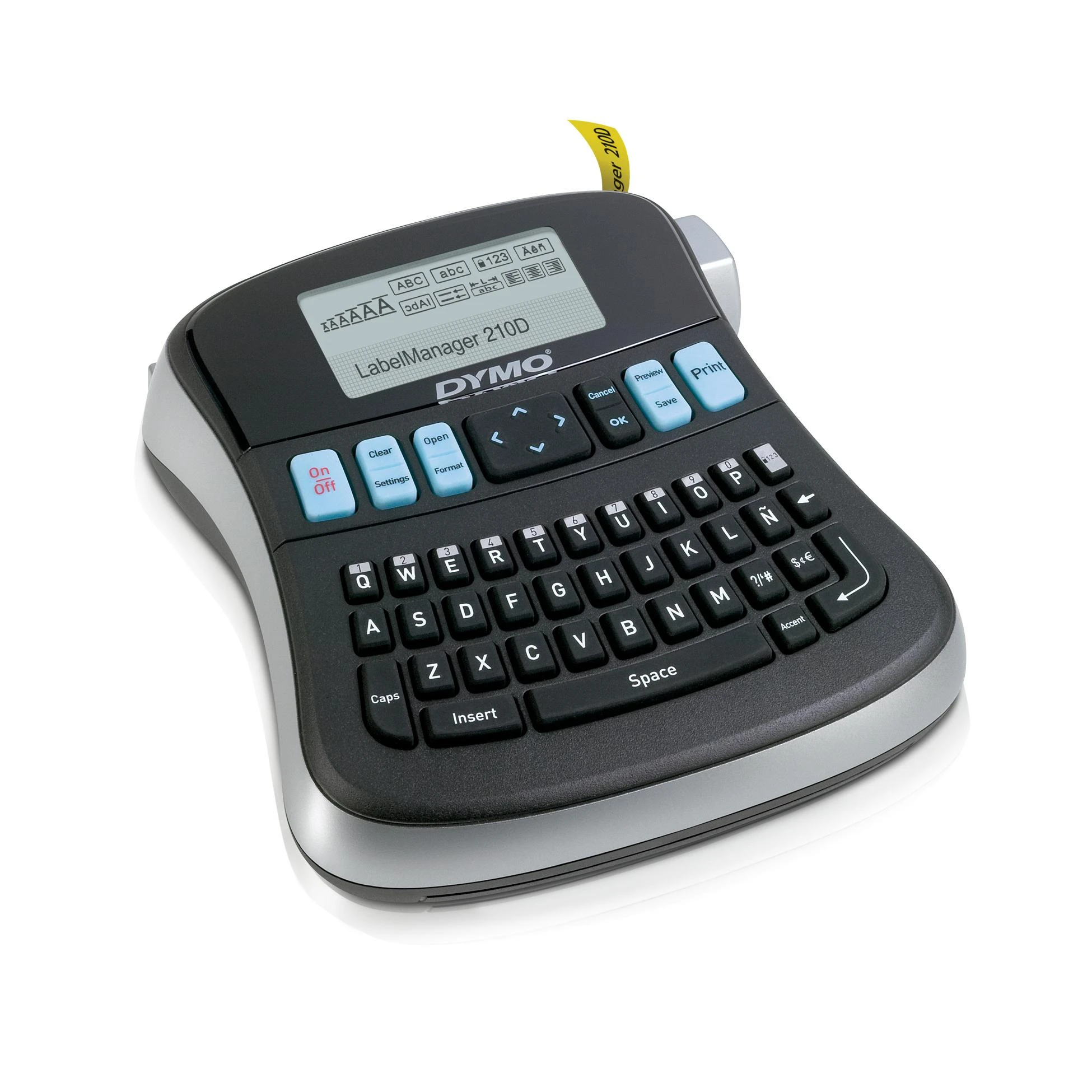 DYMO LabelManager 210D™ QWZ Kitcase etikečių spausdintuvas Perkėlimas terminiu būdu 180 x 180 DPI 12 mm/sec QWERTZ