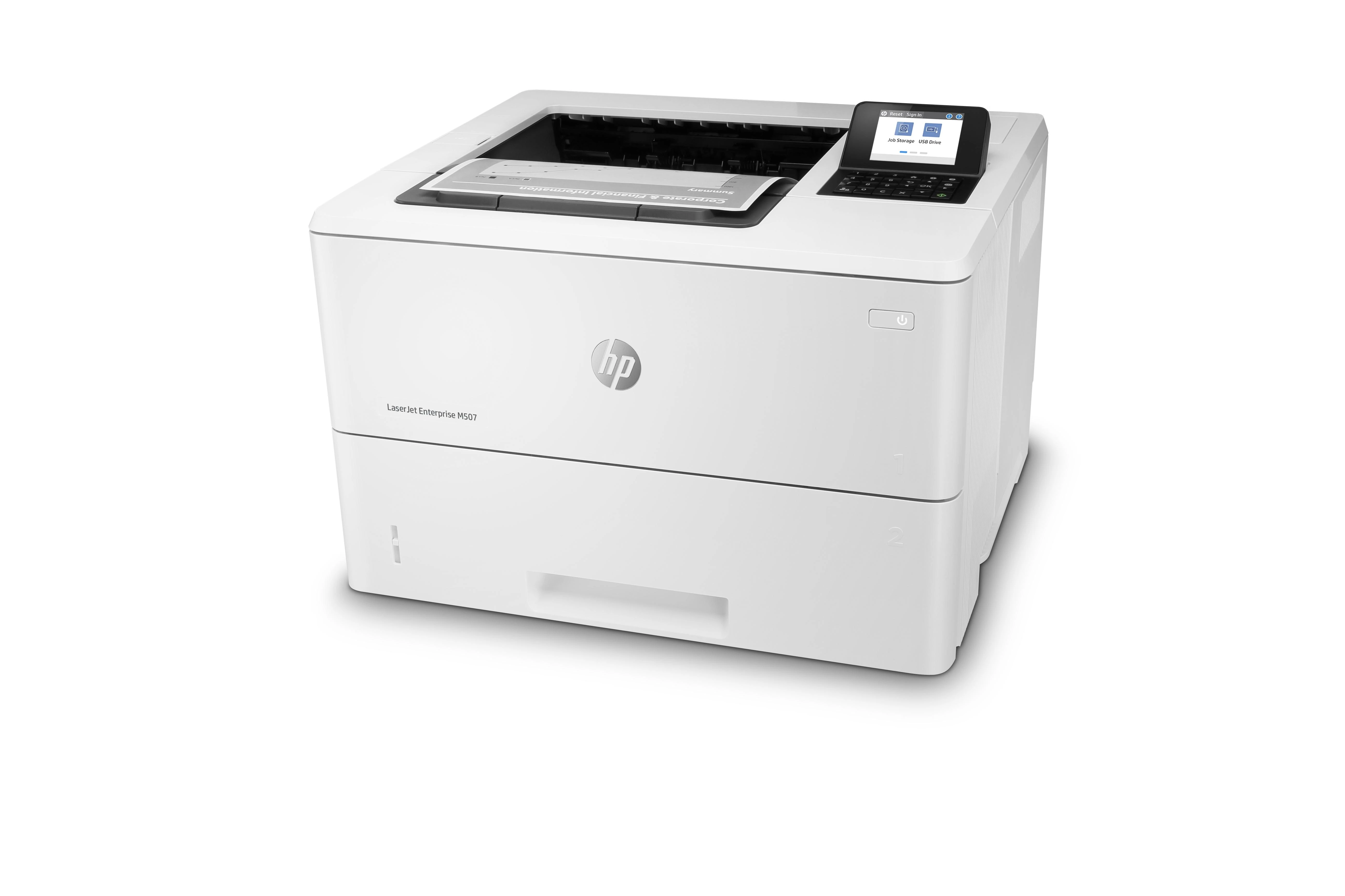 Hewlett Packard (HP) HP LaserJet Enterprise M507dn Spausdintuvas - A4 Mono lazerinis, Spausdinimas, Automatinis dokumentų tiektuvas, Auto-Duplex, LAN, 43ppm, 2000-7500 puslapių per mėnesį (pakeičia M506dn)