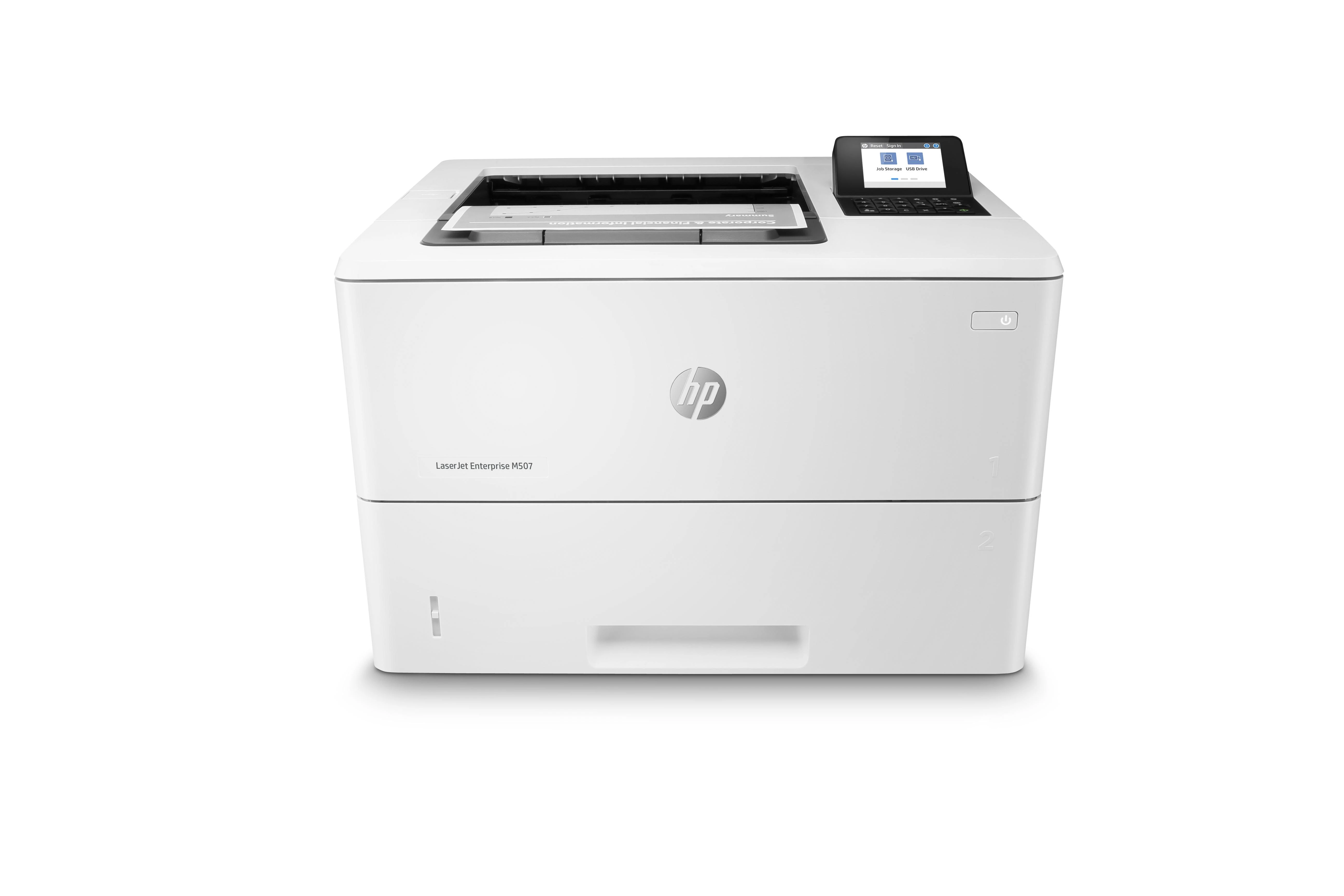 Hewlett Packard (HP) HP LaserJet Enterprise M507dn Spausdintuvas - A4 Mono lazerinis, Spausdinimas, Automatinis dokumentų tiektuvas, Auto-Duplex, LAN, 43ppm, 2000-7500 puslapių per mėnesį (pakeičia M506dn)