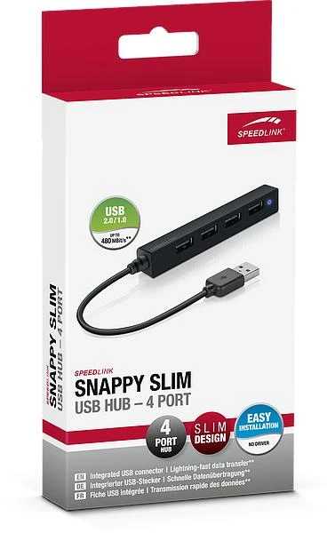 Speedlink Snappy Slim USB šakotuvas pakuotėje