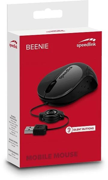 Speedlink - BEENIE mobilioji pelė - su laidu USB, juoda
