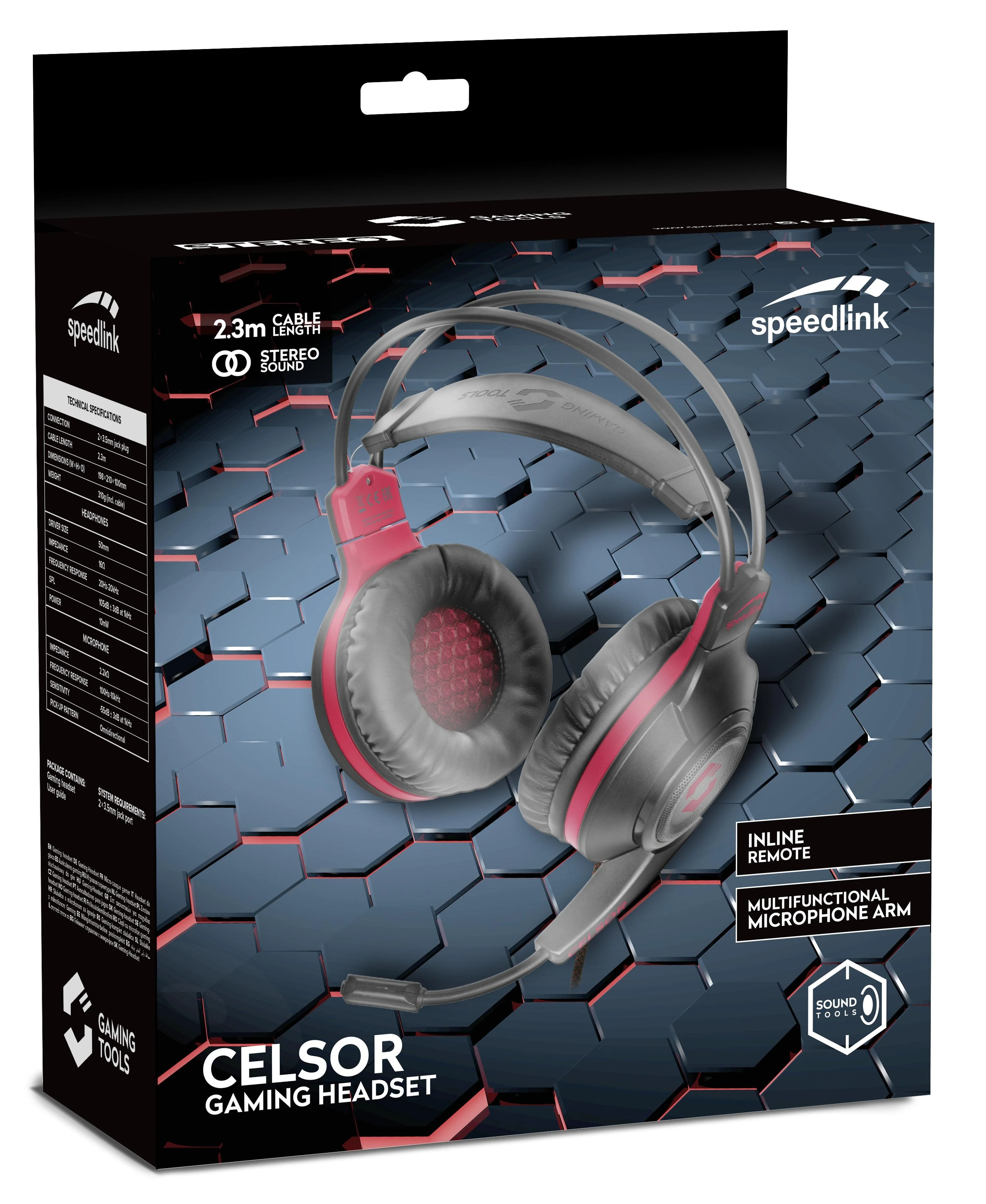 Speedlink Celsor ausinės pakuotėje