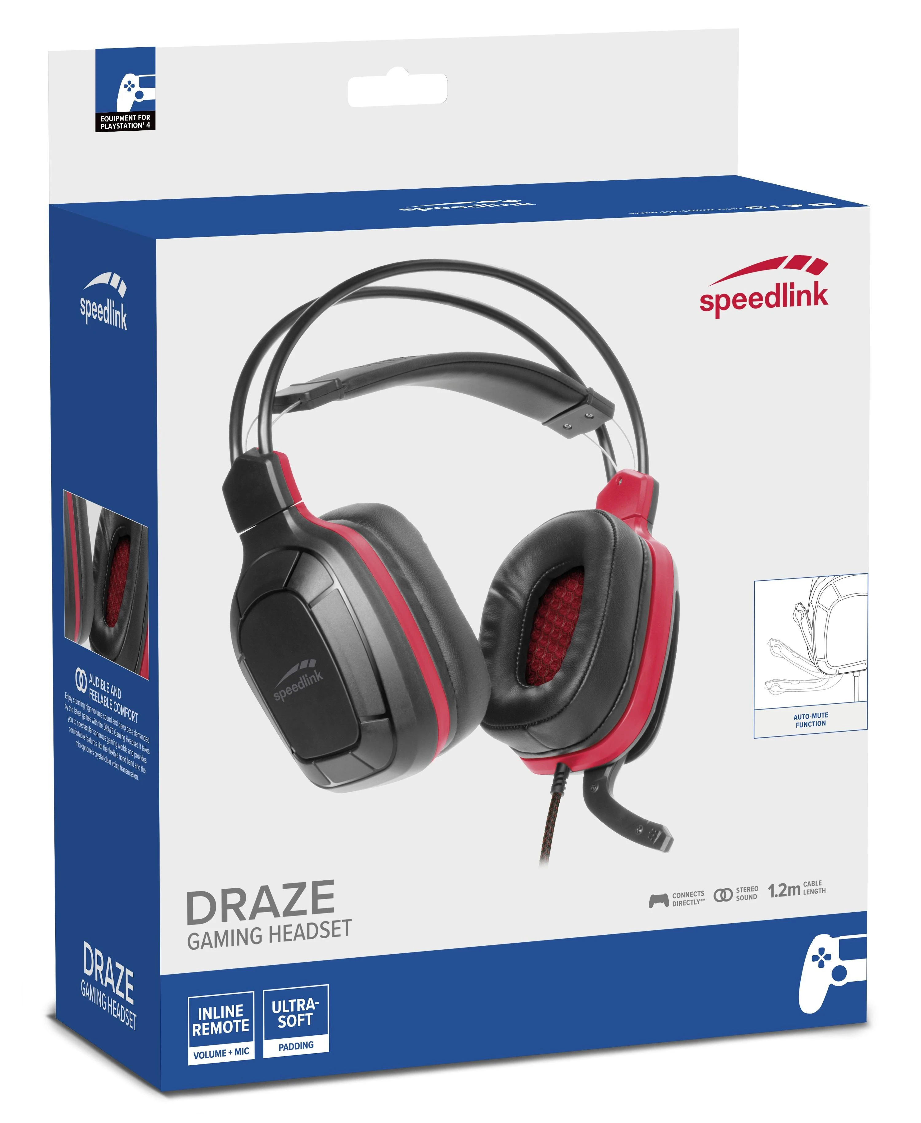 „Speedlink“ ausinės „Draze PC“ / „PlayStation“ / „XBOX“ / „Switch“ (SL-450312-BK)
