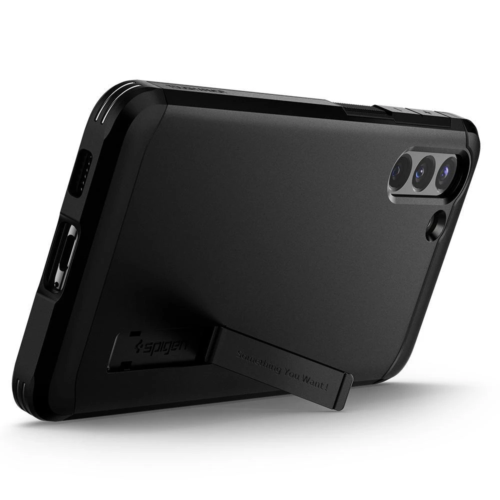 Dėklas „Spigen Tough Armor“, juodas – „Galaxy S21“