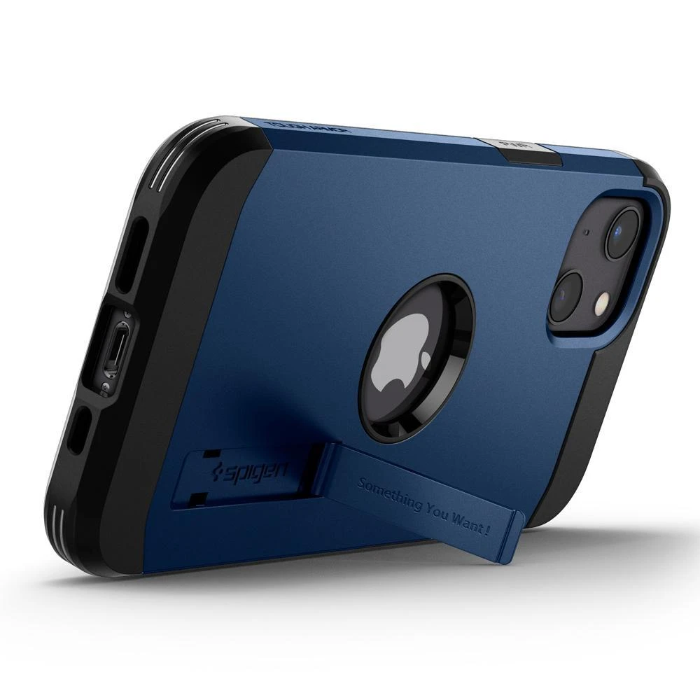 Dėklas Spigen Tough Armor, skirtas iPhone 13, mėlynas