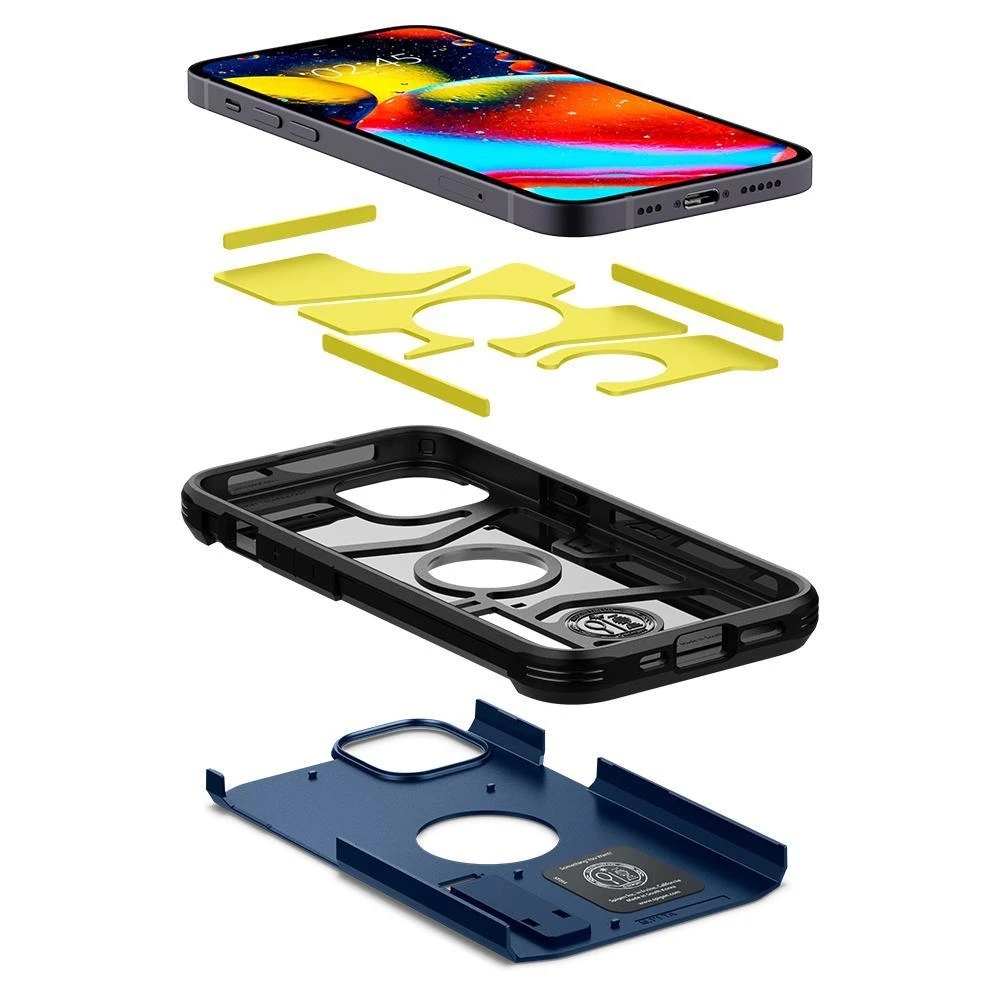 Dėklas Spigen Tough Armor, skirtas iPhone 13, mėlynas