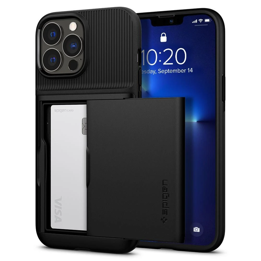 Dėklas Spigen Slim Armor CS Case skirtas iPhone 13 Pro, juodas