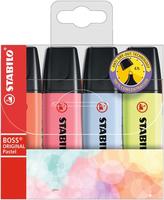 Stabilo Highlighter Boss Pastelinis dėklas 4 spalvų STABILO