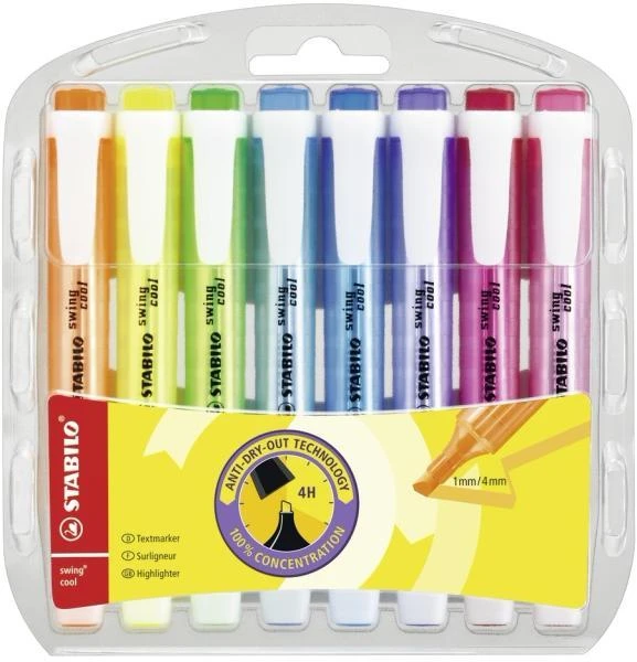 Stabilo Highlighter Swing Cool dėklas, 8 spalvos (205522)