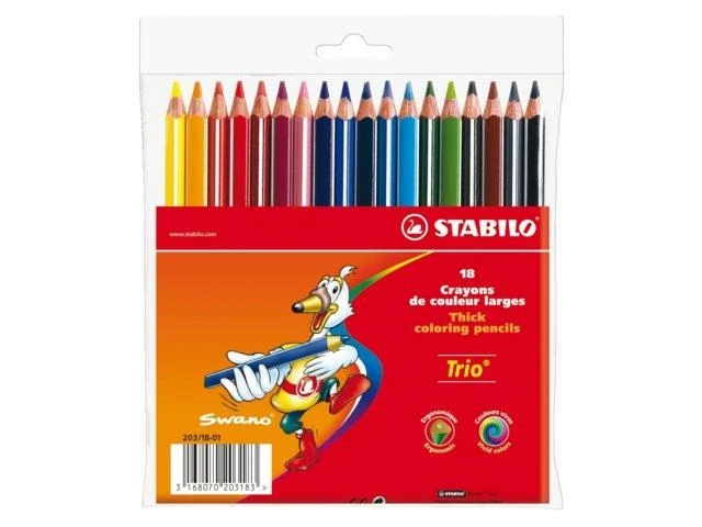 Stabilo - Trio storio, piniginėje 18 spalvotų pieštukų