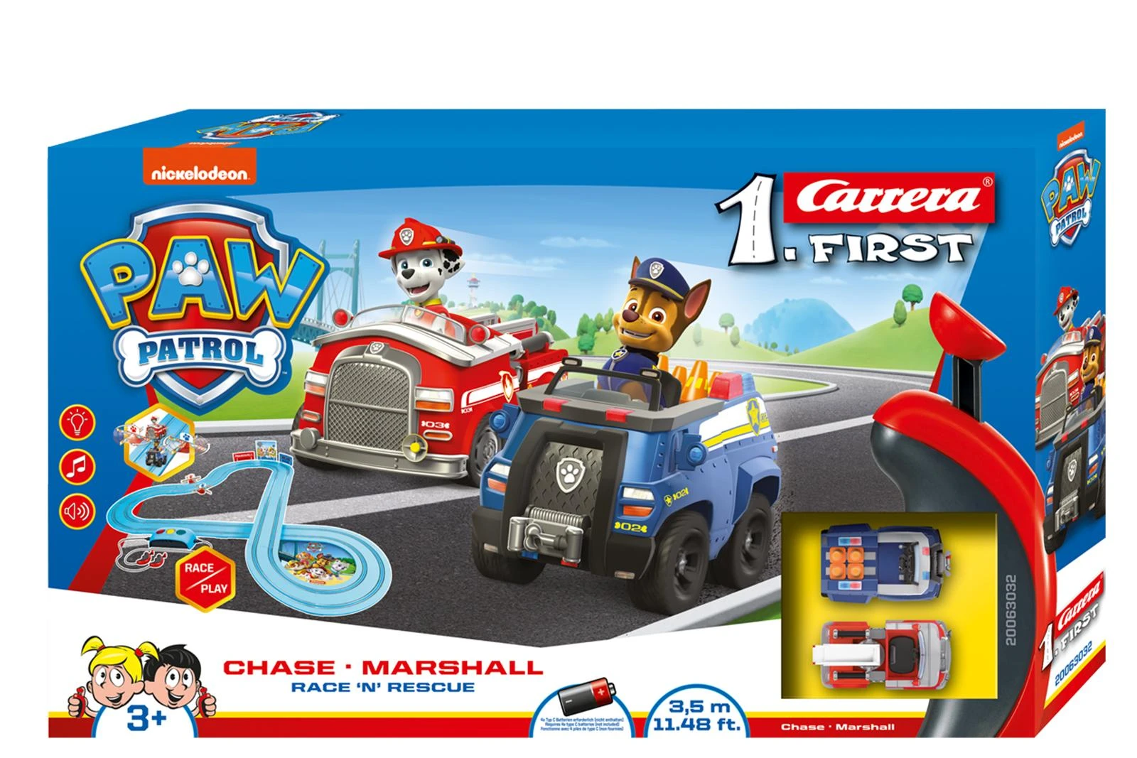 Milly Mally Carrera Pirmieji Paw Patrol lenktynės ir gelbėjimas 3,5 mėn.
