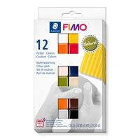 Staedtler FIMO 8023 C, Modelis, Juoda, Mėlyna, Šokoladinė, Konjako spalva, Pilka, Alyvuogių, Oranžinė, Rožinė, Raudona, Balta, Geltona, 12 vnt., 12 spalvų, 110 °C, 30 min.