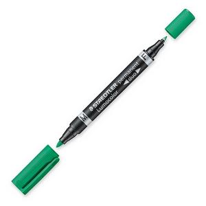 Permanentinis žymeklis STAEDTLER LUMOCOLOR DUO 348, ŽALIA