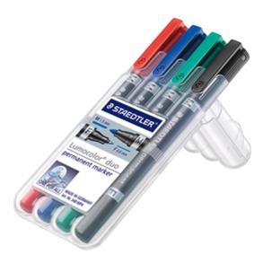 Staedtler STAEDTLER Perm.Marker Lumocolor duetas 4st Box