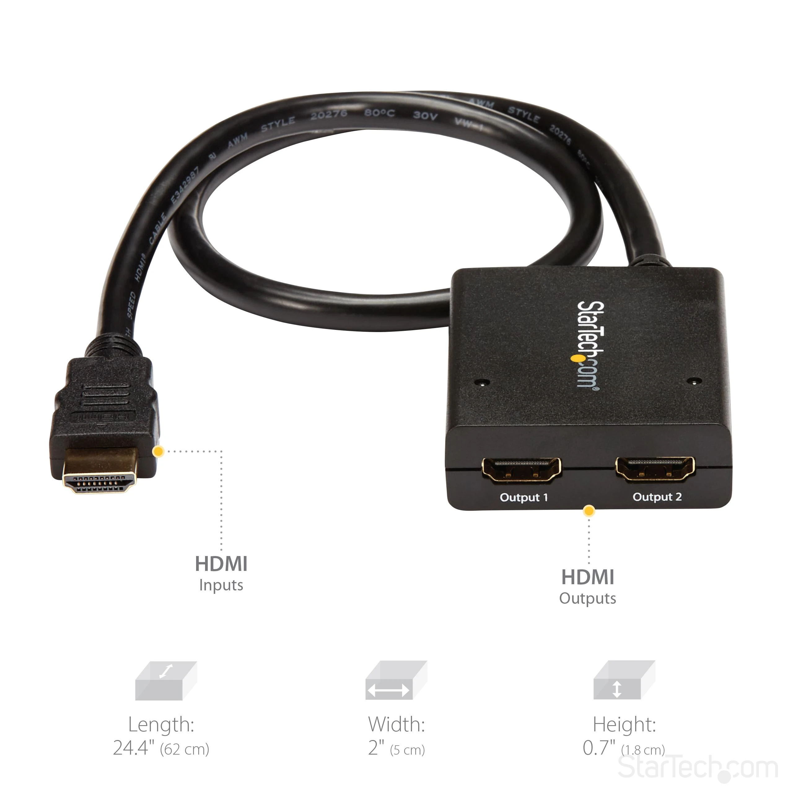 HDMI - 2 x HDMI adapteris Startech ST122HD4KU