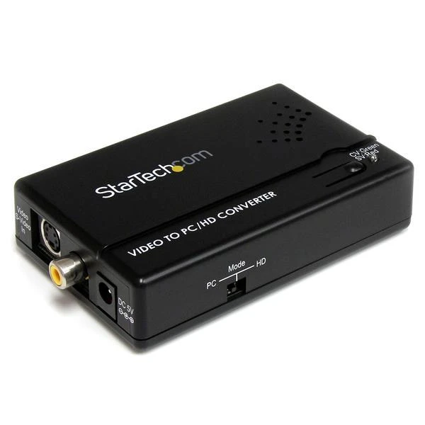 Adapteris AV StarTech Composite Video - S-Video - D-Sub (VGA) juodas (VID2VGATV2)